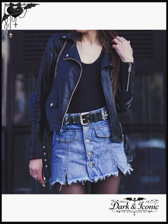Studded Punk Rock Belt with Cross Rivets for Women main image 5